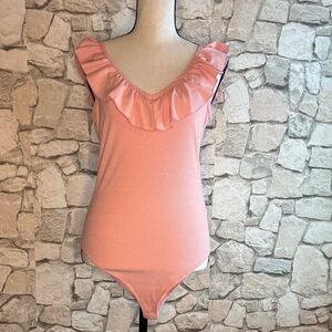 Socialite Pink Ruffle Bodysuit